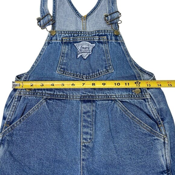 Vintage Guess Baby 100% Cotton Denim Shortalls Overalls Kids Size 7Y - Picture 9 of 10